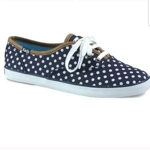 KEDS navy & white polka dot sneakers